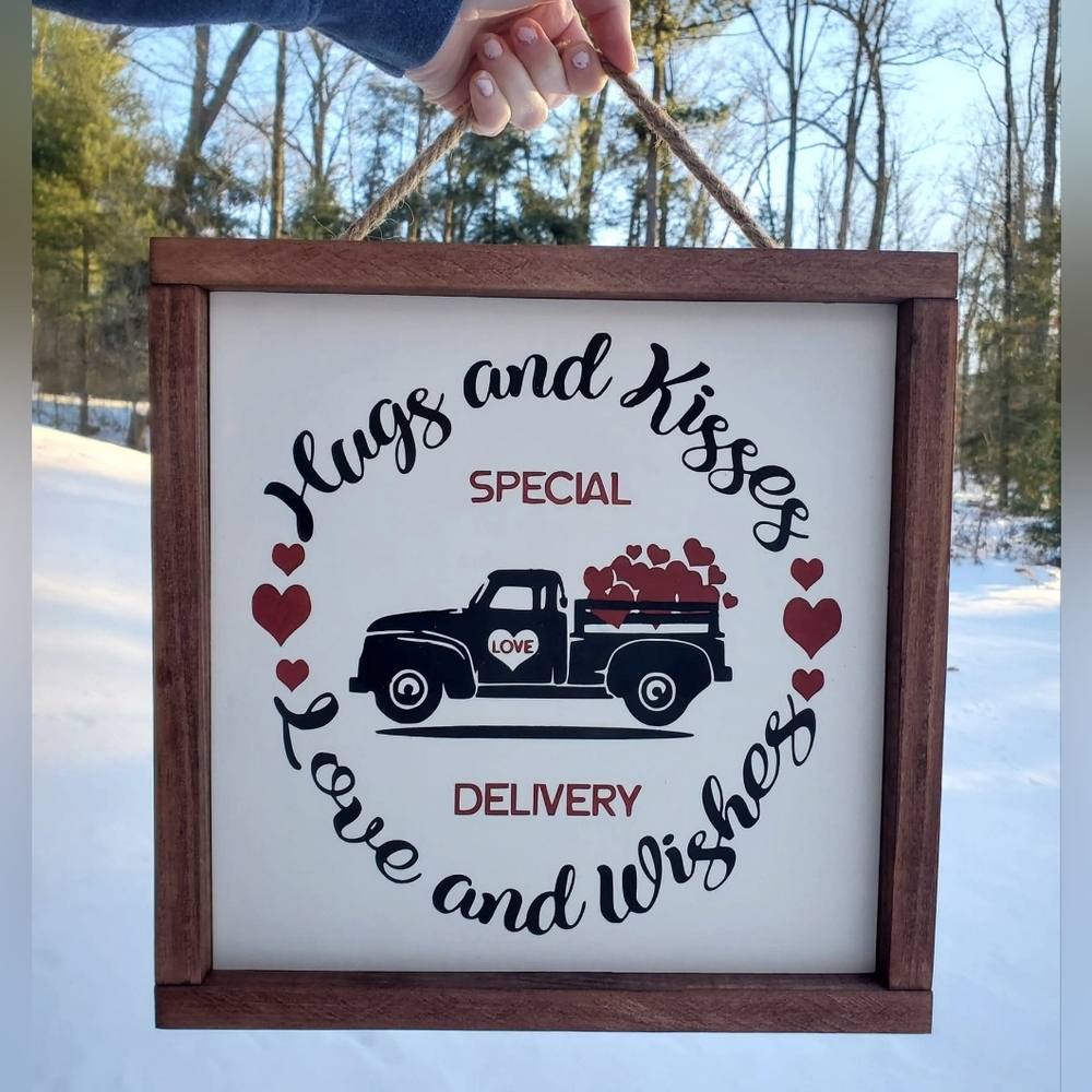 Handmade Wood Valentines Sign